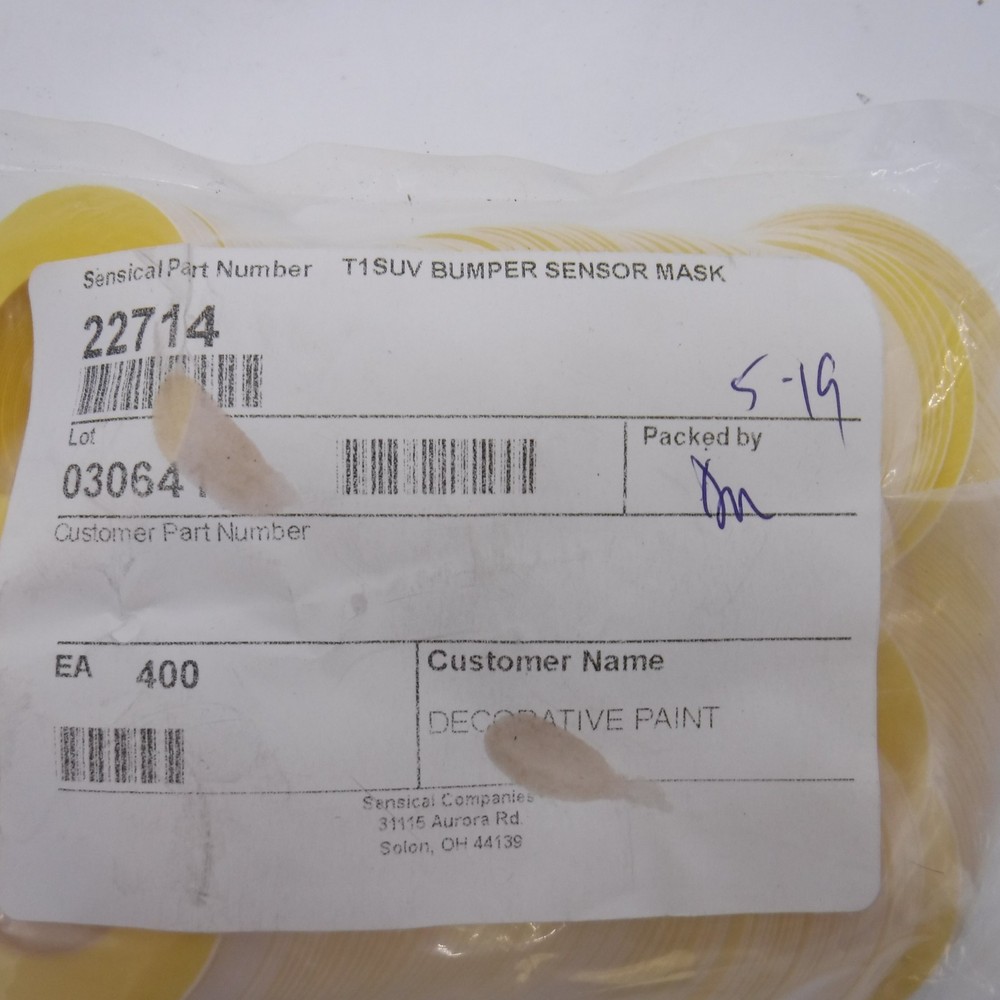400 Pack Sensical T1SUV Bumper Sensor Mask 22714 Yellow