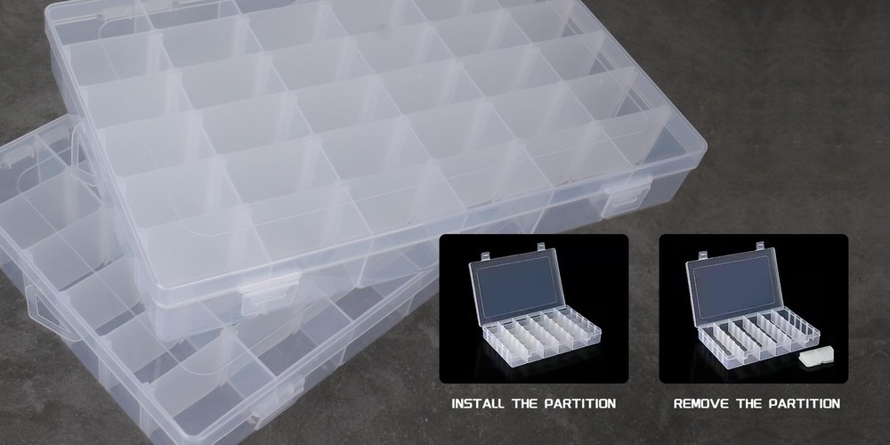 2Pcs Clear Visible Plastic Storage Box- Rectangular Storage Box, Suitable For...