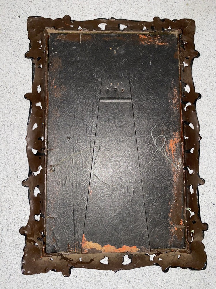 Vtg Ornate Mcm Mirror Molded Plastic Frame Gothic