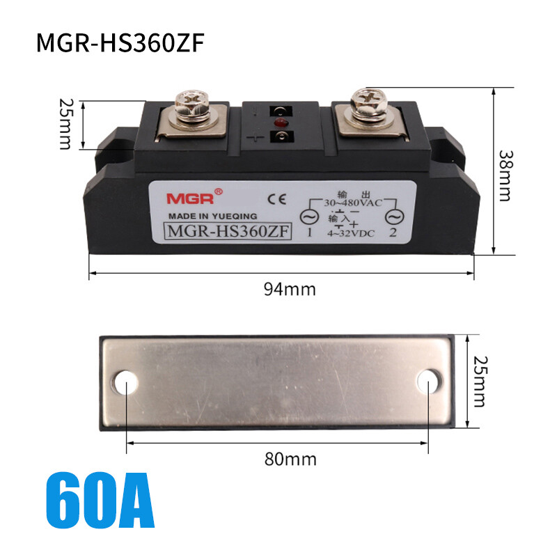 SSR Solid State Relay MGR Relays 55A - 500A DC-AC Control 4 - 32 VDC 30-480 VAC