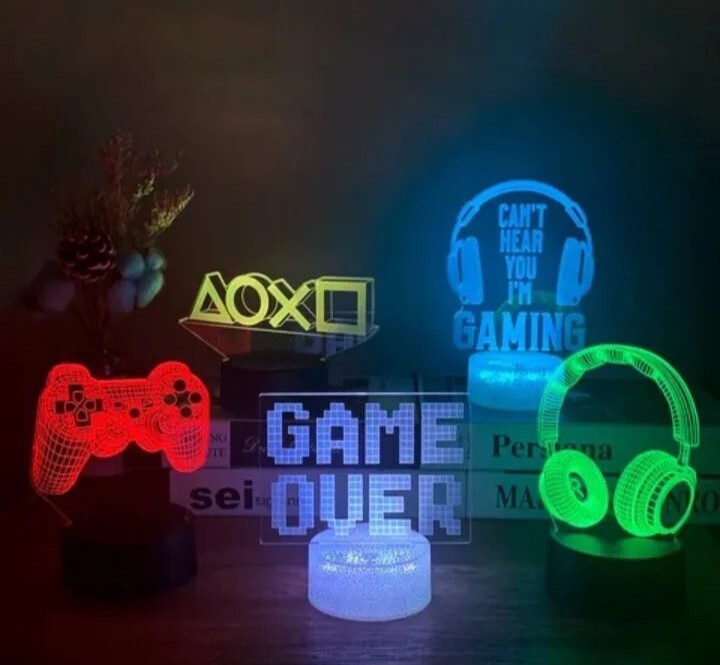 Led 3D 16 color Change Gaming Night light With Remote