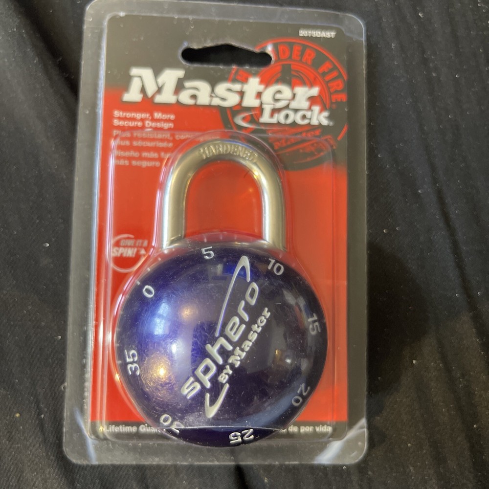 NOS Master Lock Sphero Purple Smooth Spin Combination Lock Padlock 2075DAST