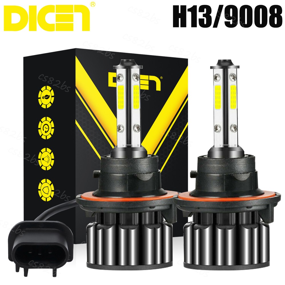 H13 9008 LED Headlight Bulbs Kit 10000W 1000000LM Hi/Lo Beam Super Bright White