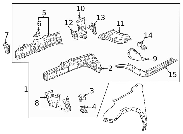 Genuine GM Front Rail 84784167