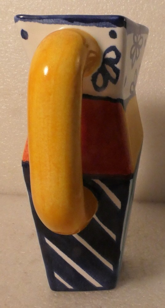 BENLLOCH SPAIN CERAMIC PITCHER ABSTRACT DESIGN SIGNED