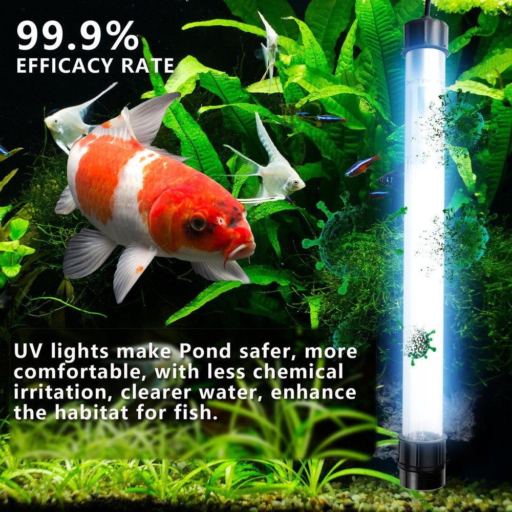 55W Pond UV Light for 500 5000 Gallon Algae Control