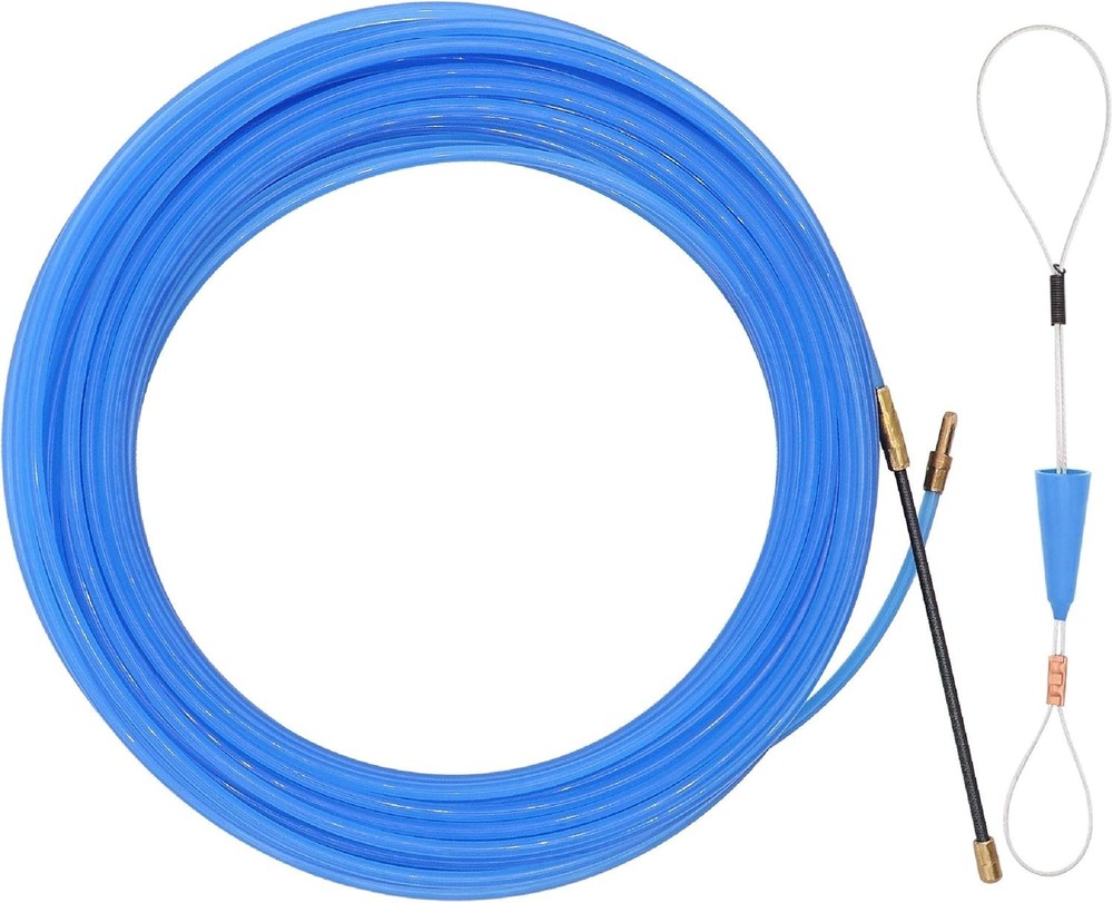 65 Feet Fish Tape Wire Puller Through Wall Electrical Pull Push Kit Conduit