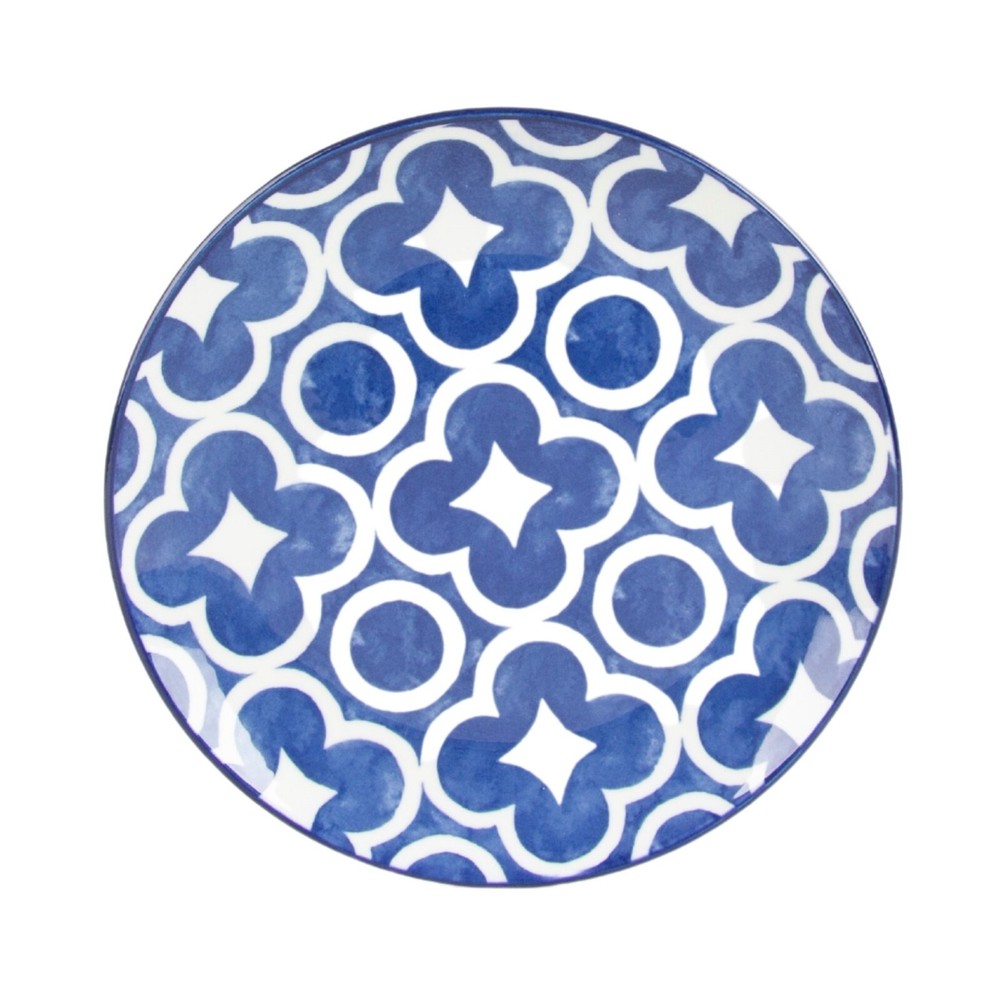 Mainstays Modern Blue and White Pattern Stoneware Salad Plate Replacement 7.5”