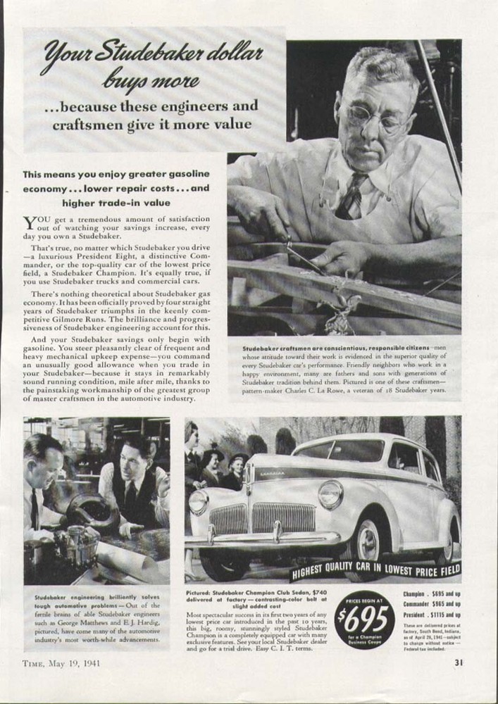 Your Studebaker dollar buys more ad 1941