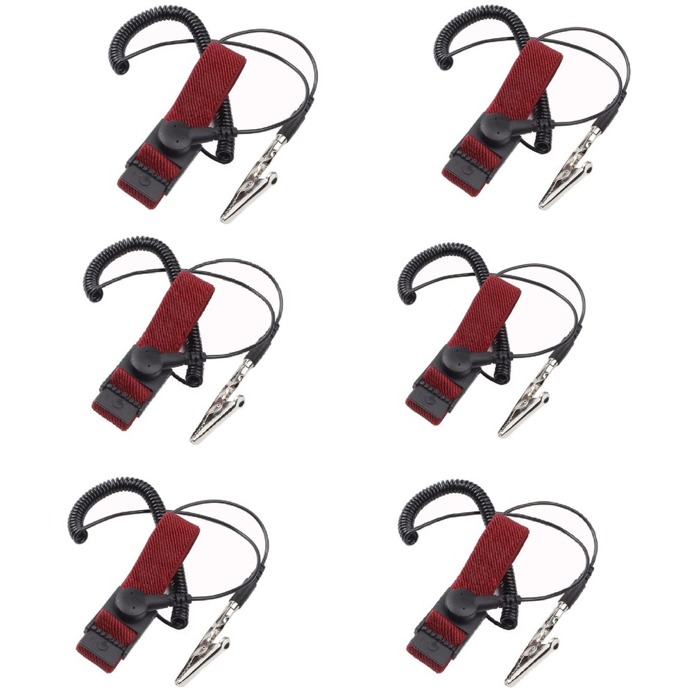 ESD Wristbands 6 Pack Adjustable ESD Wrist Band Strap for Electronic Devices
