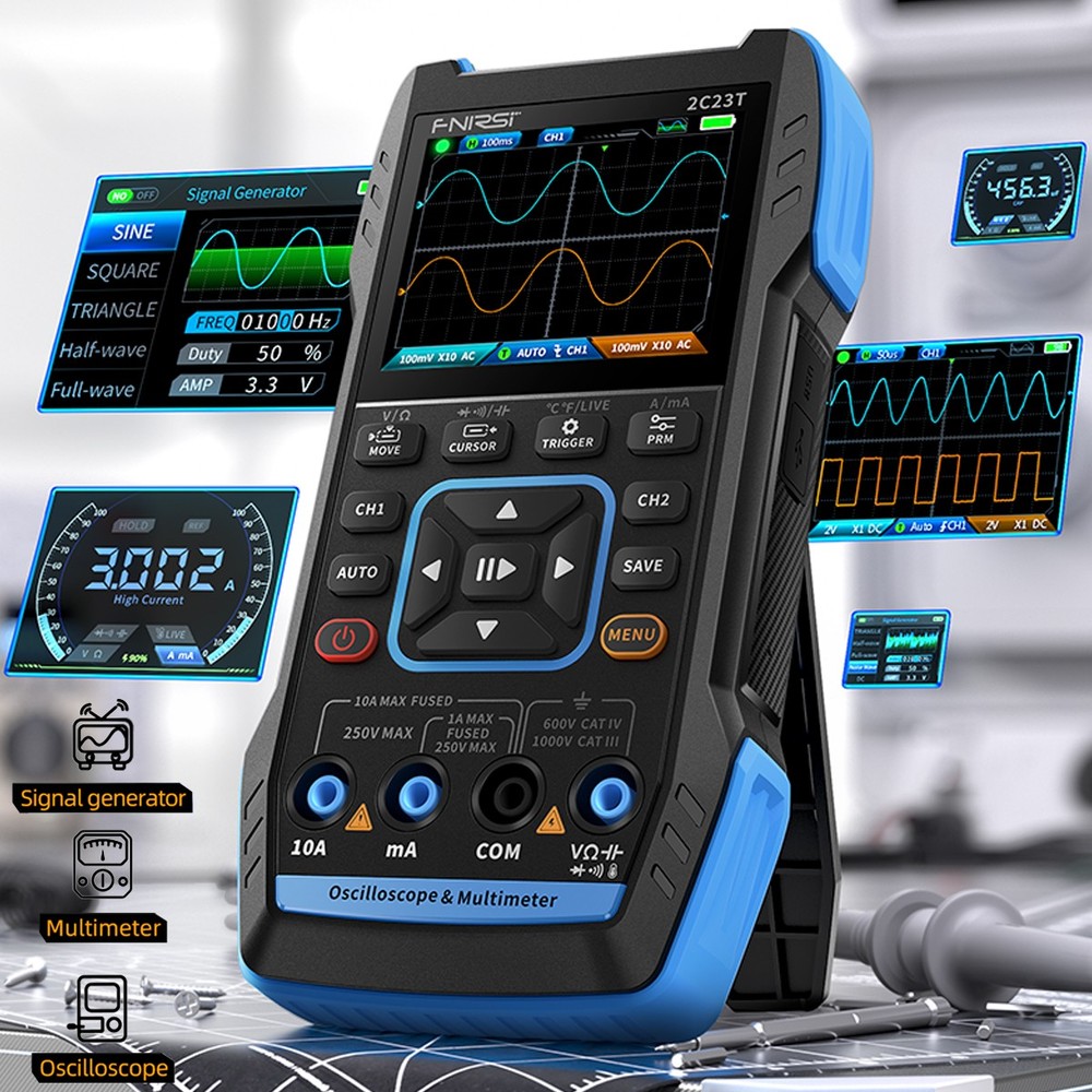FNIRSI 2C23T Handheld Digital Oscilloscope Multimeter+Function Signal Generator#