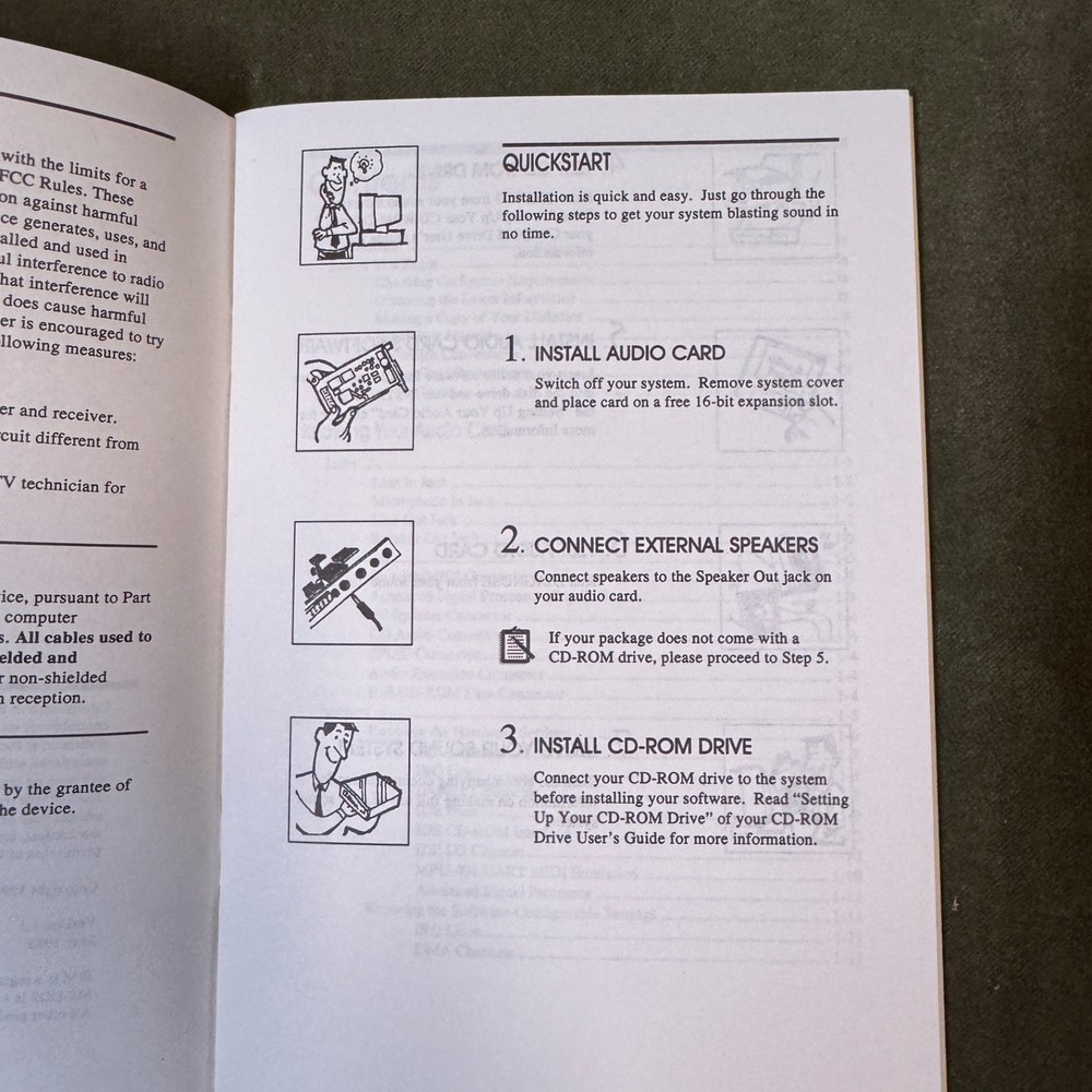 16-bit Advanced Wave Table Audio Card & 16-Bit Audio Card Get Started Booklets