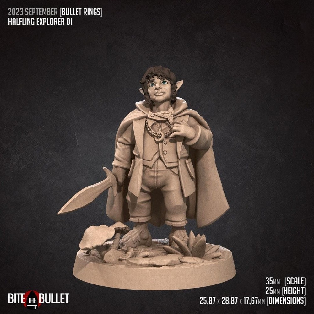 Bullet Rings, Halflings, Hobbits, Fellowship Explorers | TABLETOP SCALE | TTRPG