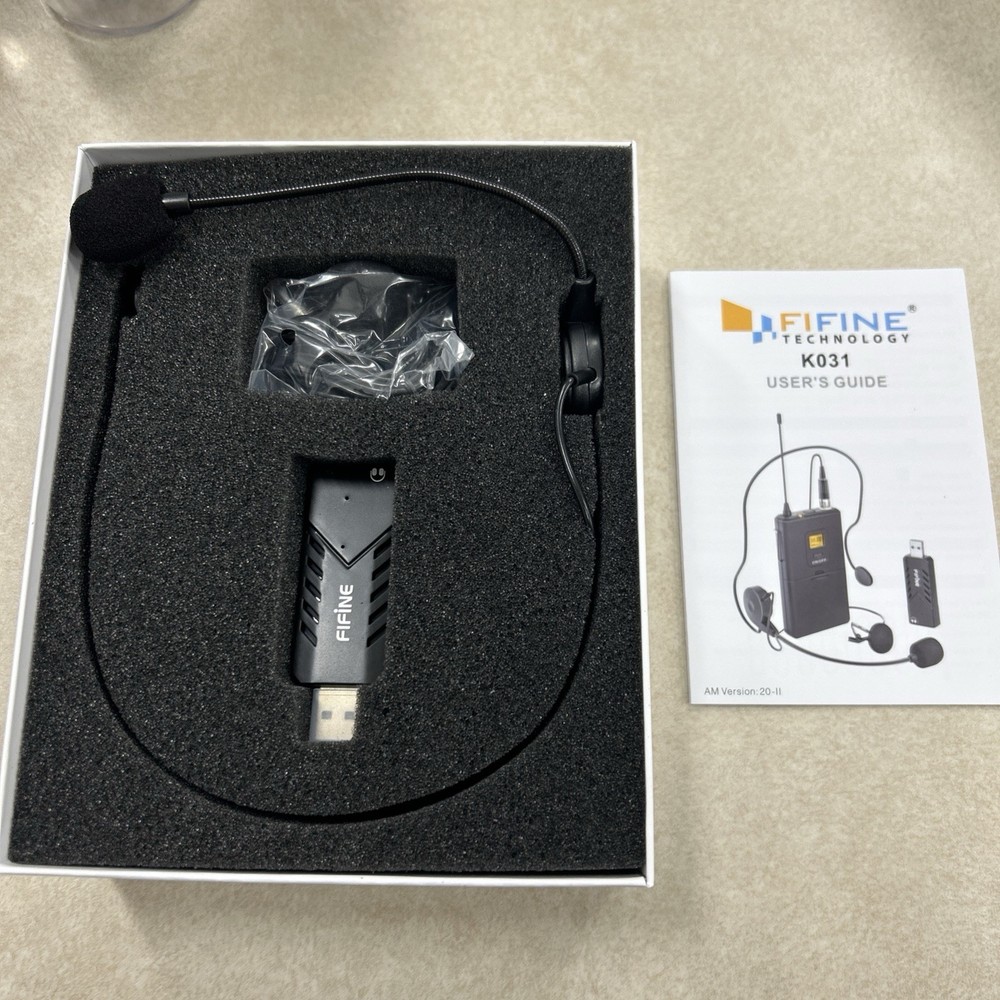 Fifine Technology Wireless Microphone Mic System Model K031 B