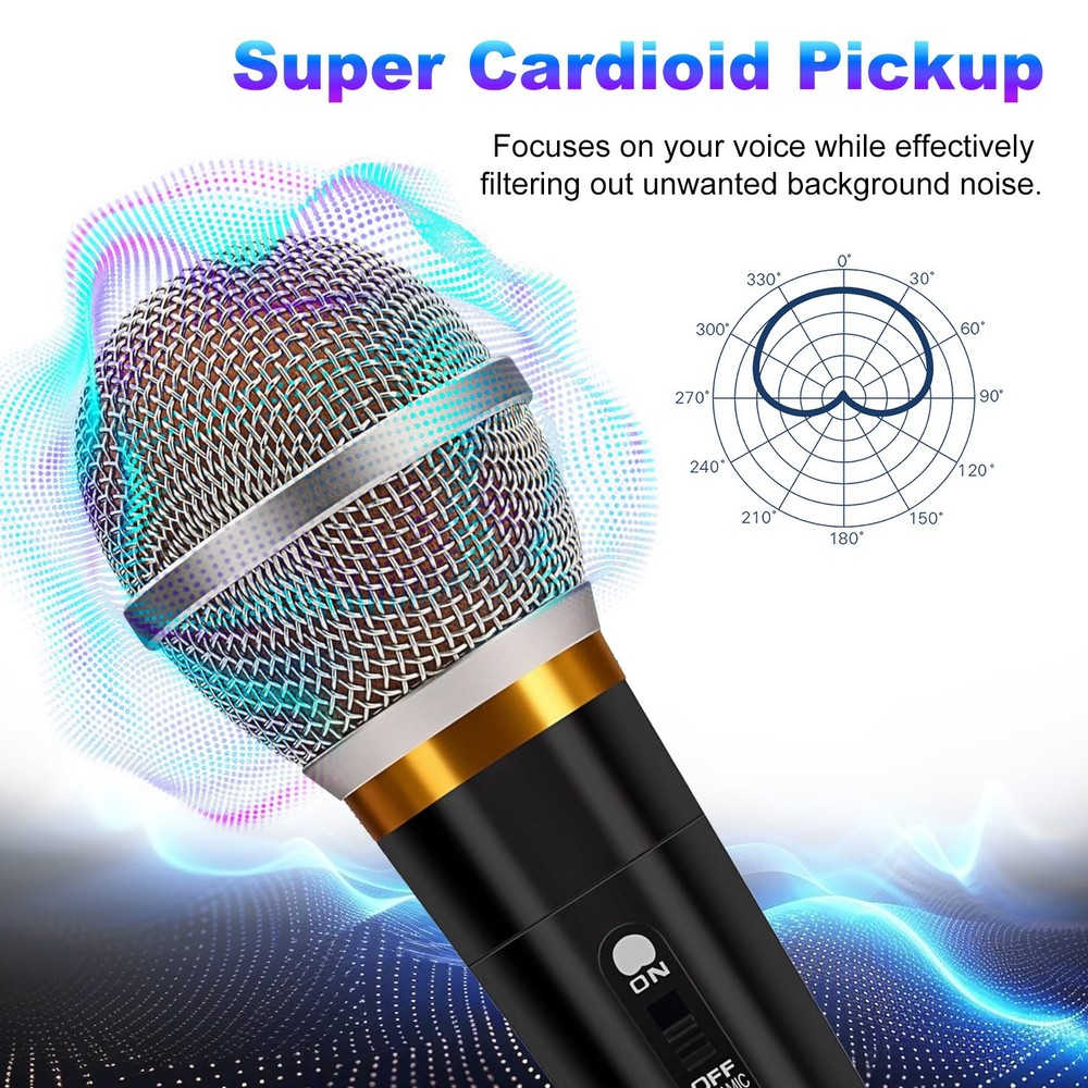 Dynamic Handheld XLR Microphone Unidirectional Mic for Karaoke Machine Speaker