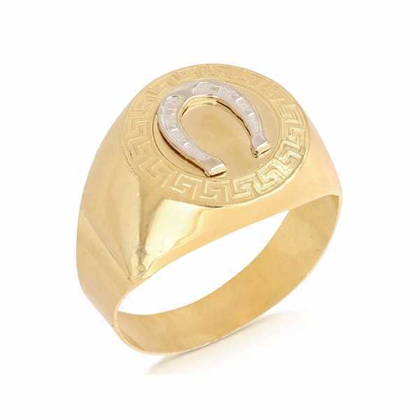 Men's 18K Gold Horseshoe Ring