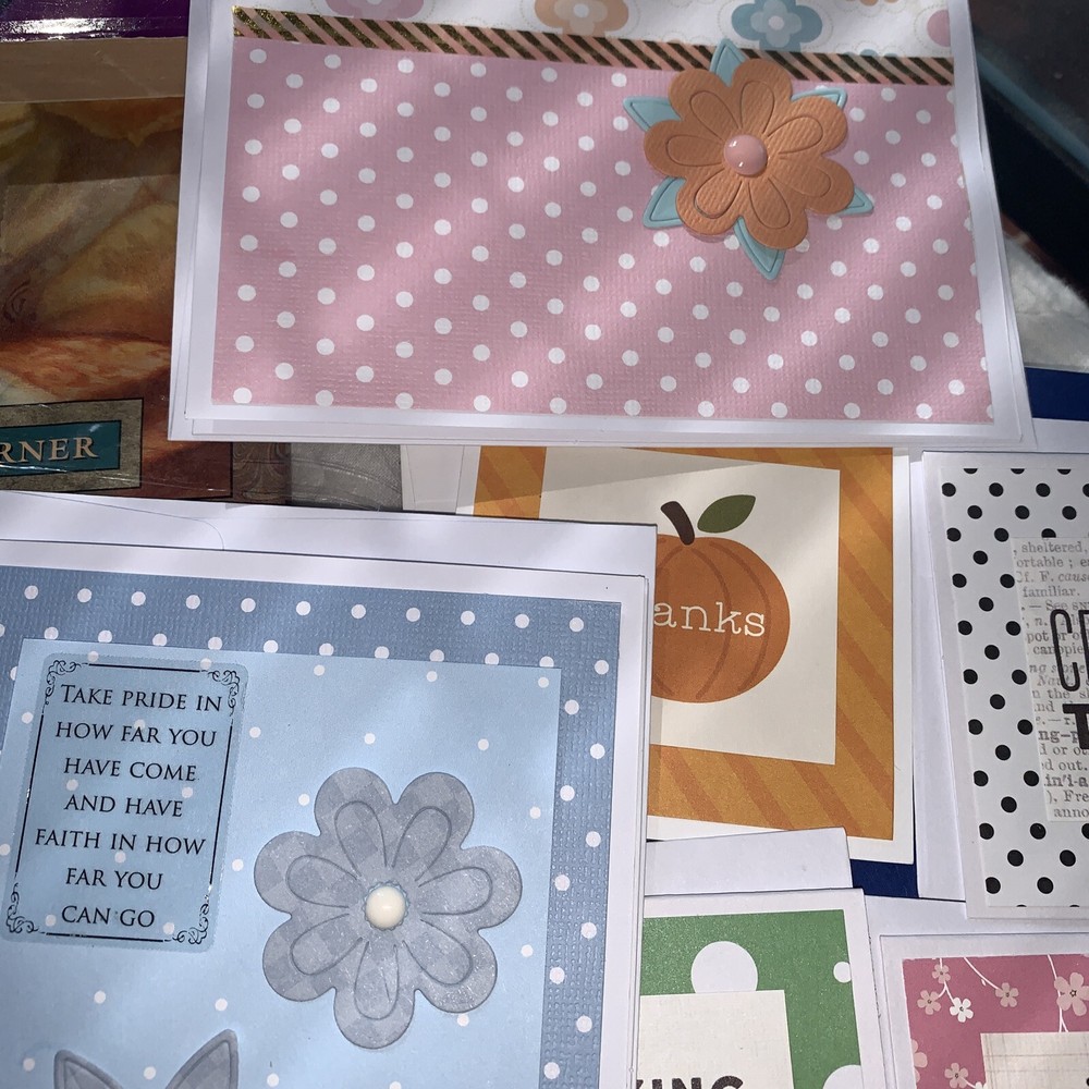 crafted set - 9 handmade note cards new