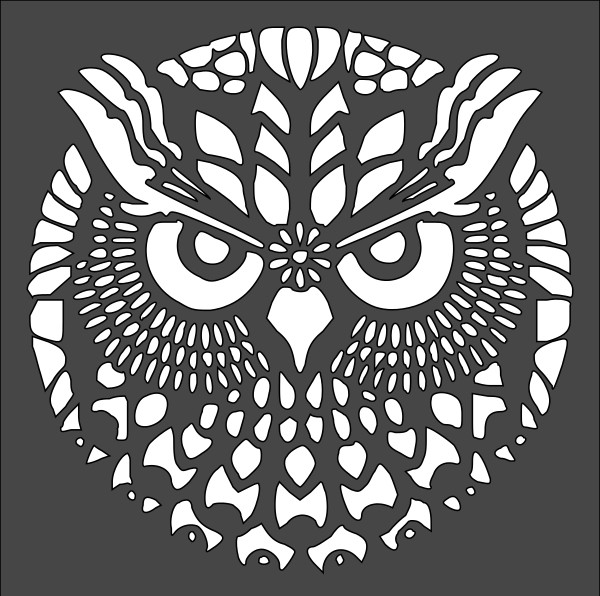 10"x10" Clear Plastic Stencil - Owl (SN53)