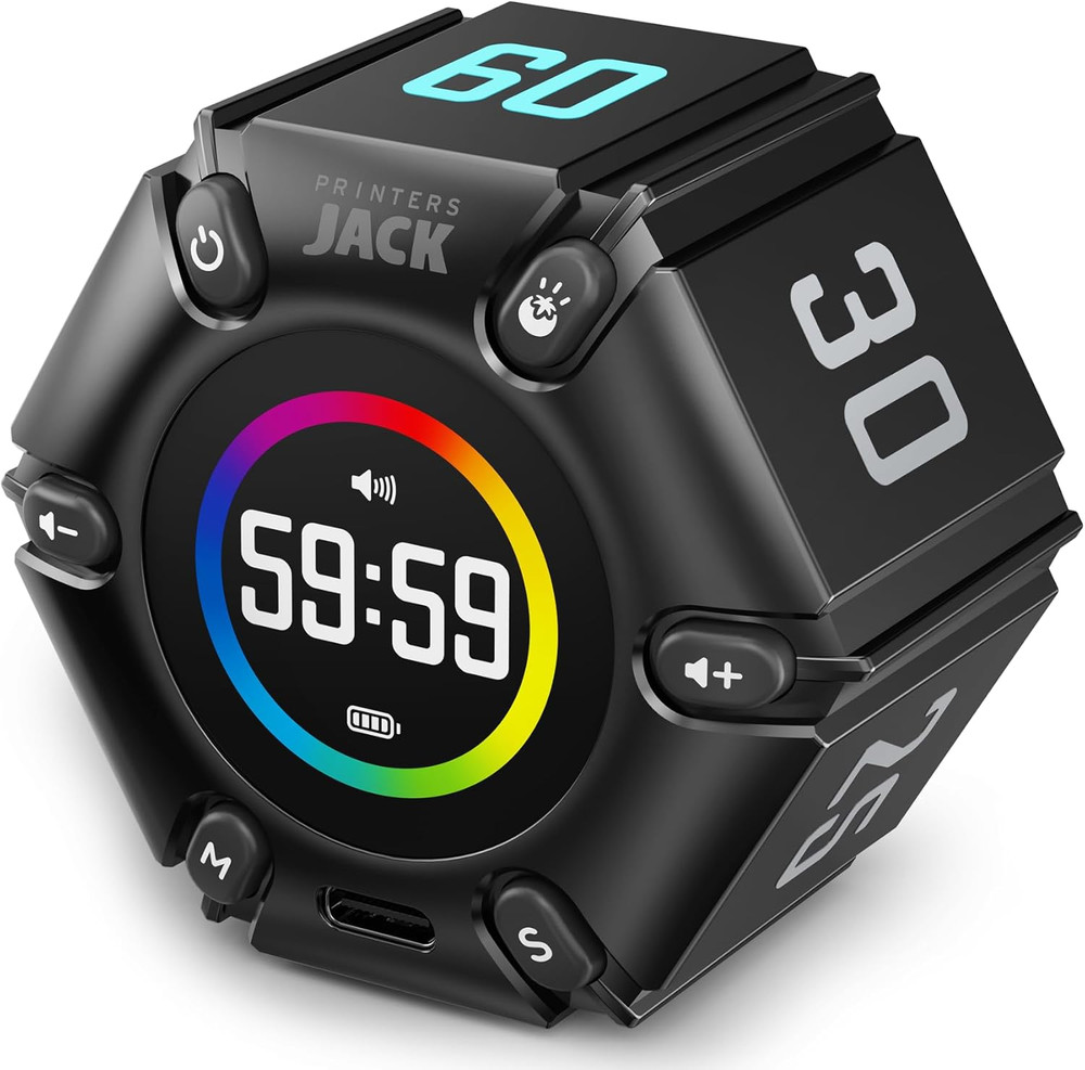 Jack Pomodoro Timer - Productivity Cube, Visual Focus Timer, Mute & Vibration &