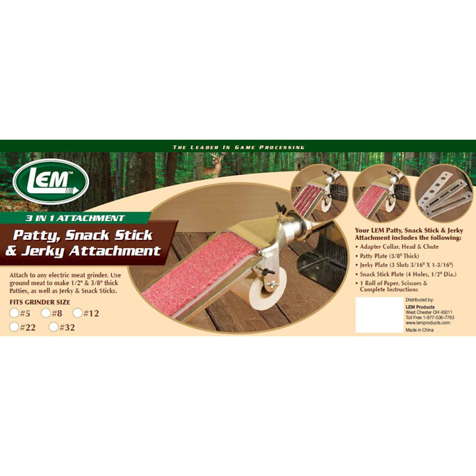 LEM #8 Patty Maker Attachment for Meat Grinders