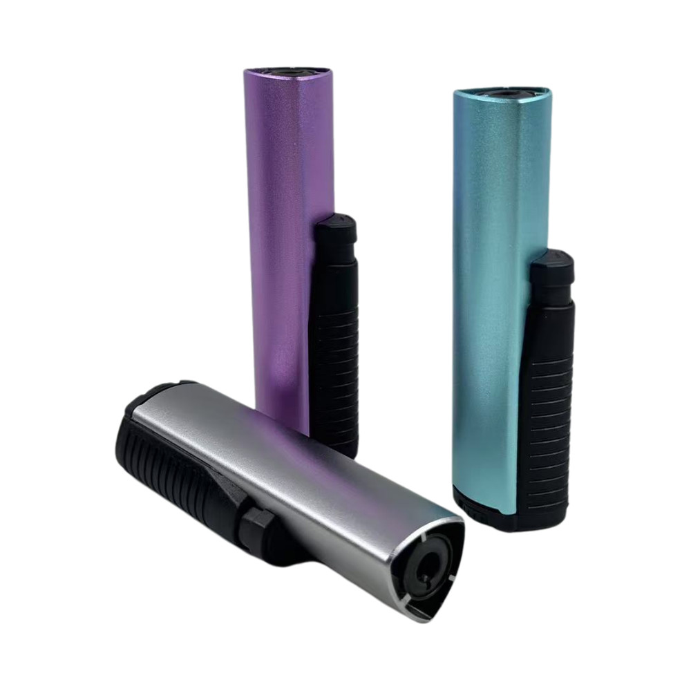 1pc Metallic color Torch Jet Flame Refillable Butane Adjustable Cigar Lighter