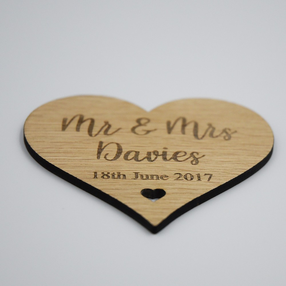 Personalised Mr & Mrs Heart Drinks Coaster