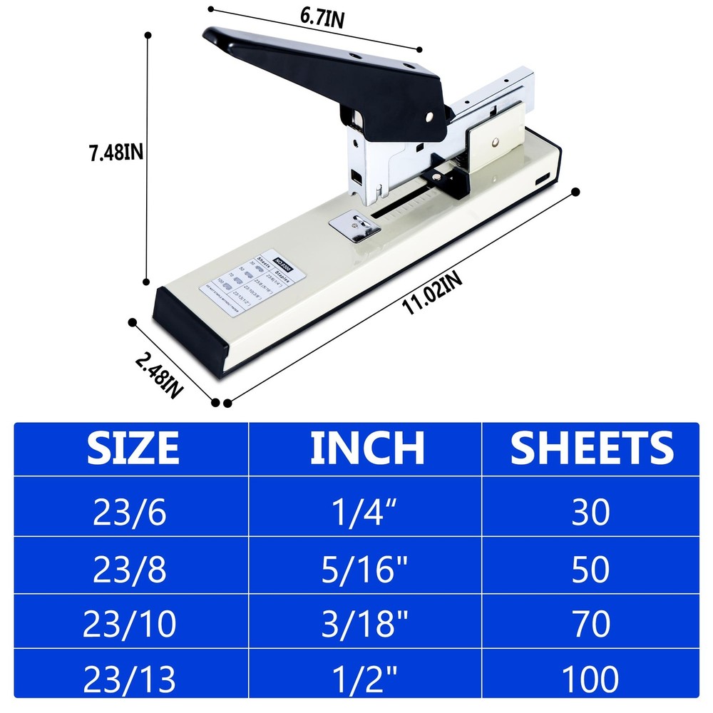 Stapler Heavy Duty 100 Sheets High Capacity Manual