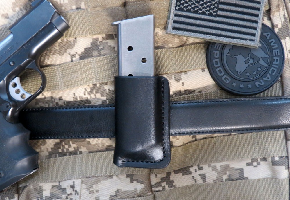 1911 Leather Magazine Holder, Gen2, for .45 Single Stack 1911 Magazines