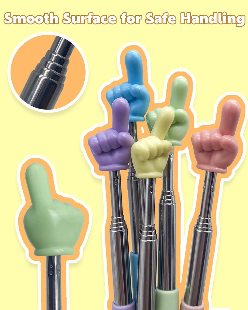 Retractable Teacher Pointer for Classroom Kids Reading, Extendable Finger Point