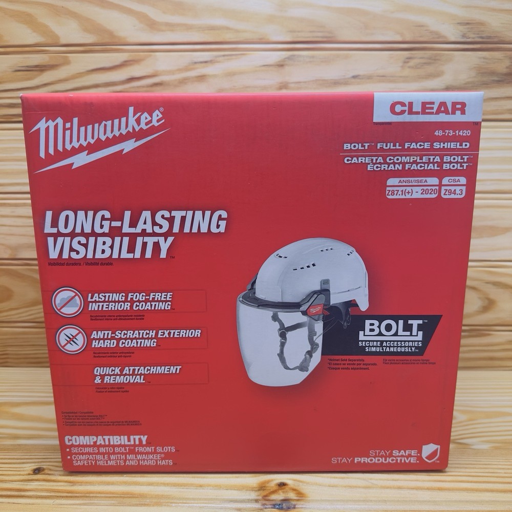 Milwaukee BOLT Full Face Shield (CLEAR)