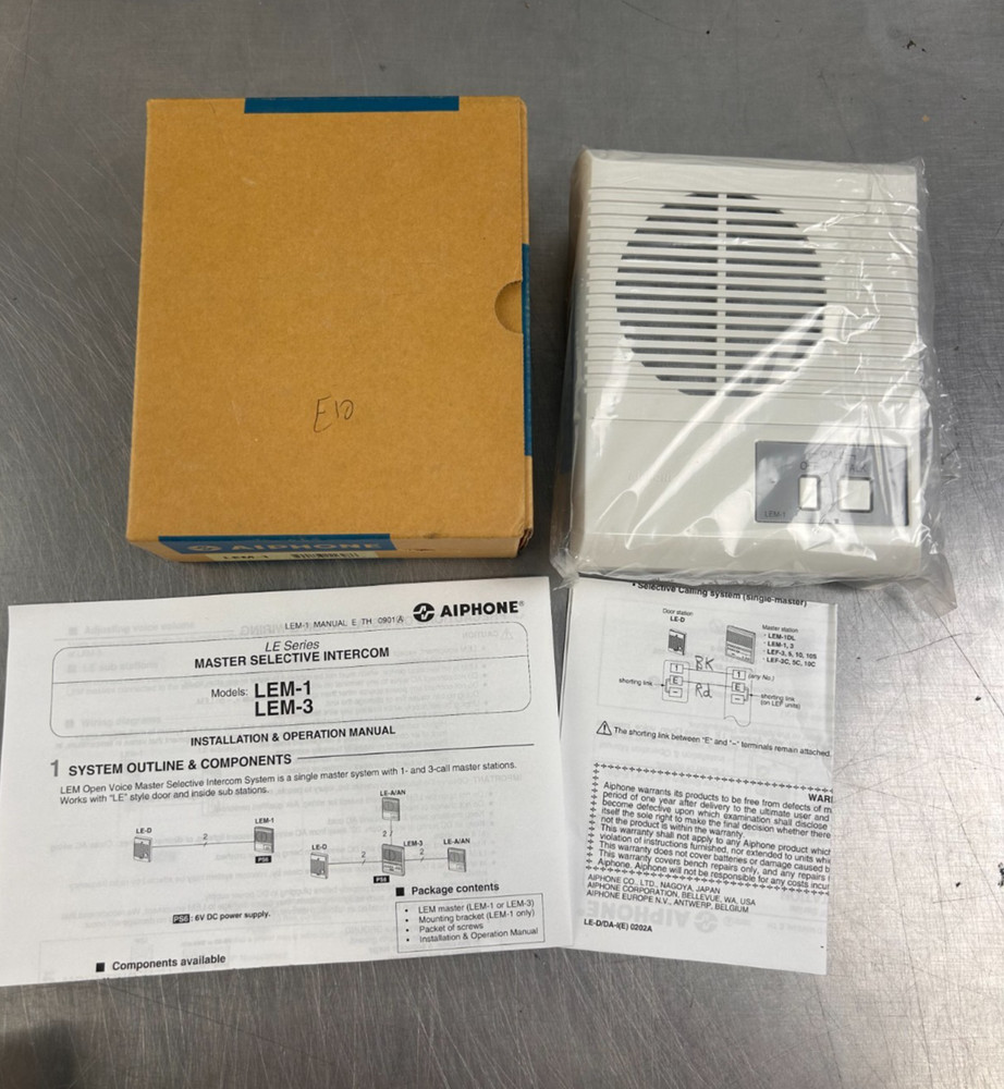 Aiphone Master Selective IntercomModel: LEM-1  New Open Box