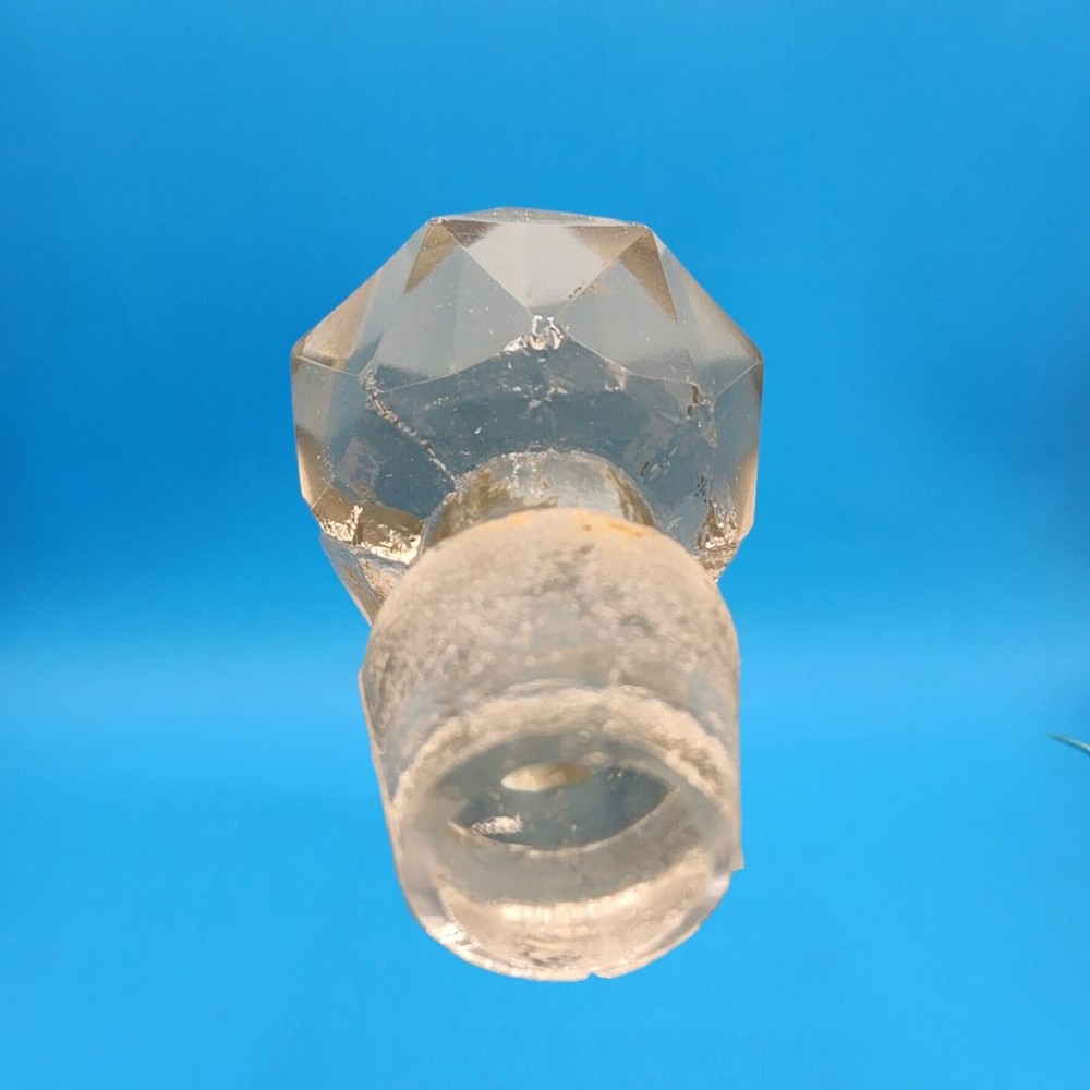 Starburst Pattern Iridescent Blue Perfume Bottle with Stopper Vanity
