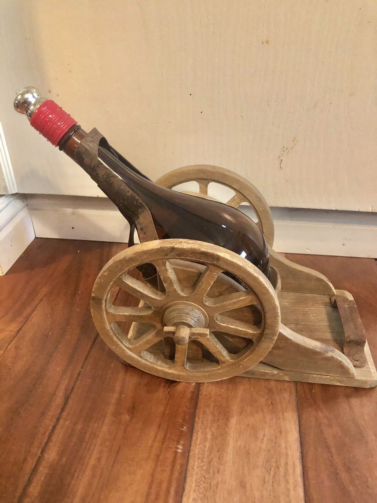 vintage bar decor Cannon On Wheels , Handcrafted.