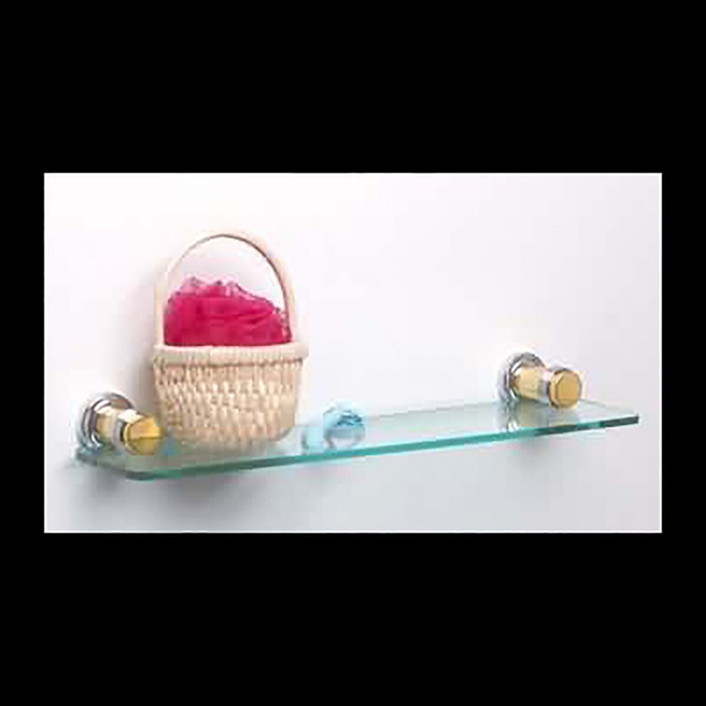 Floating Glass Shelf Kit 19" Solid Brass Brackets | Renovator's Supply