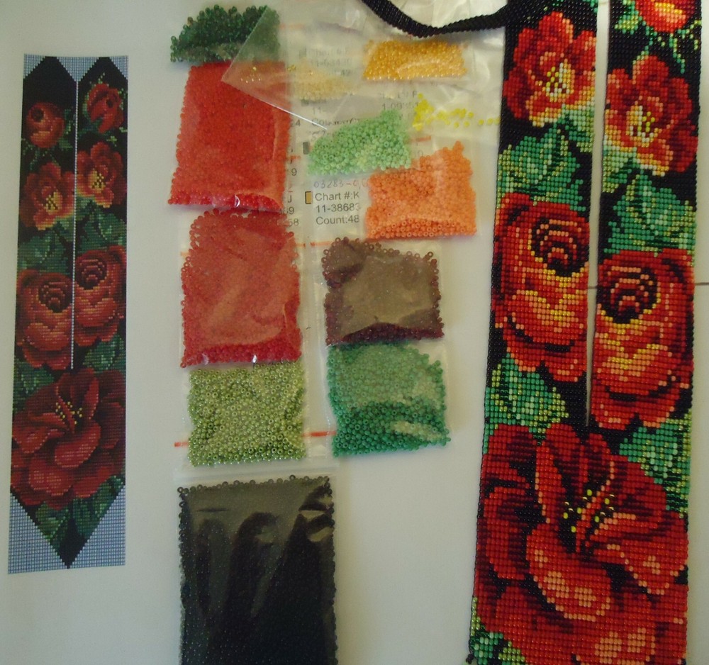 Kit for making a necklace gerdan. Beading Loom Pattern. #K1v