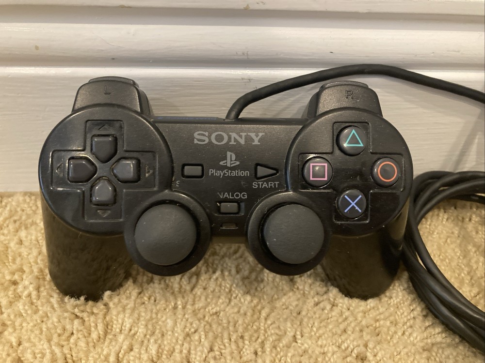 Sony PS2 Black Wired Controller OEM DualShock PlayStation 2 -Tested!