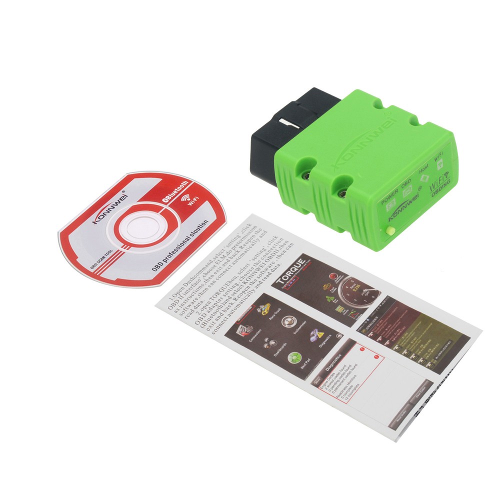 KW902 Bluetooth Wireless Elm327 OBDII Code Sensor Reader/Scanner Diagnostic Tool