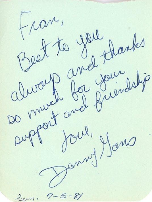 Danny Gans- Signed Paper