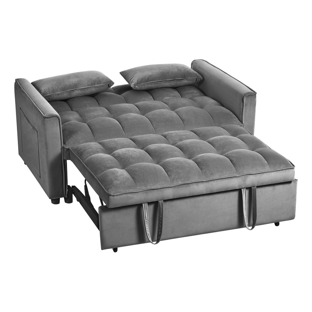 3 in 1 Convertible Sleeper Sofa Pull Out Bed Loveseat Couch Adjustable Backrest
