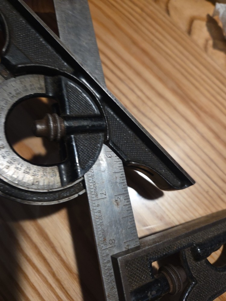 Starrett Combination Square No. 491 Protractor Head bubble level angle finder