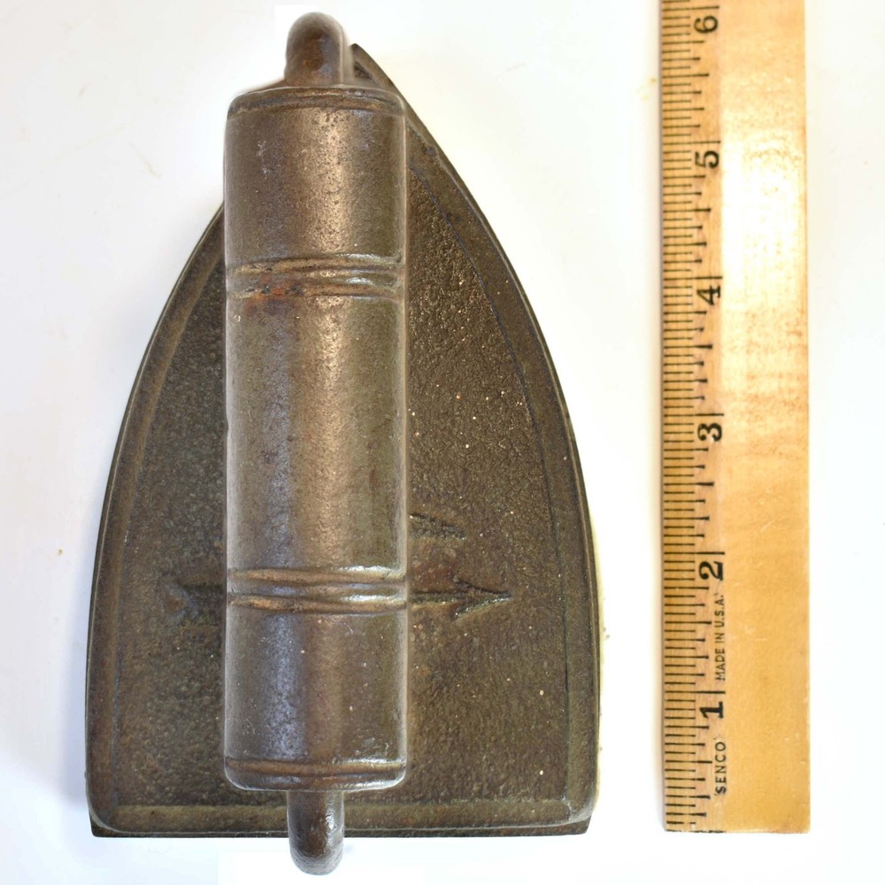 Antique Sad Iron - Wool Felt Bottom - Solid Iron Handle - 6 Eagle