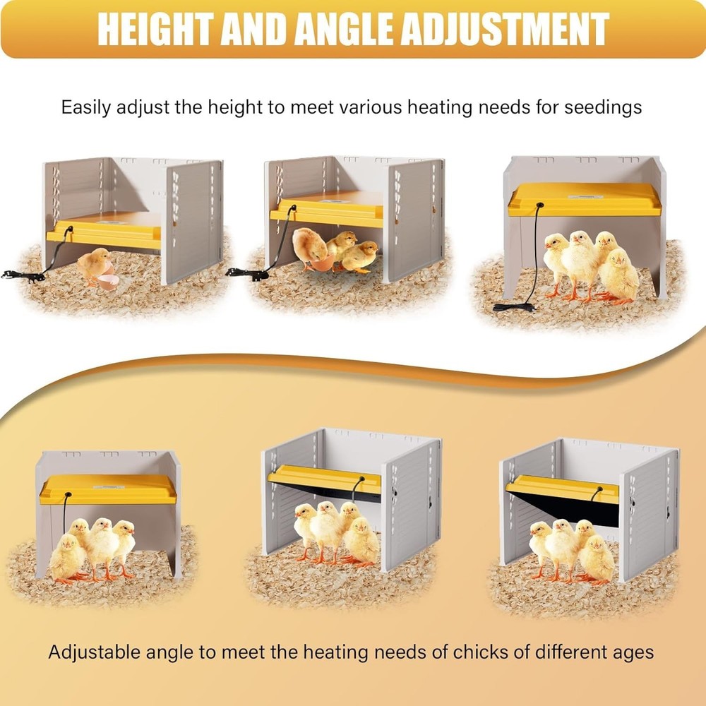 Brooder Box for Chicks, - Chicken Heater, Poultry Brooder with Heaters for