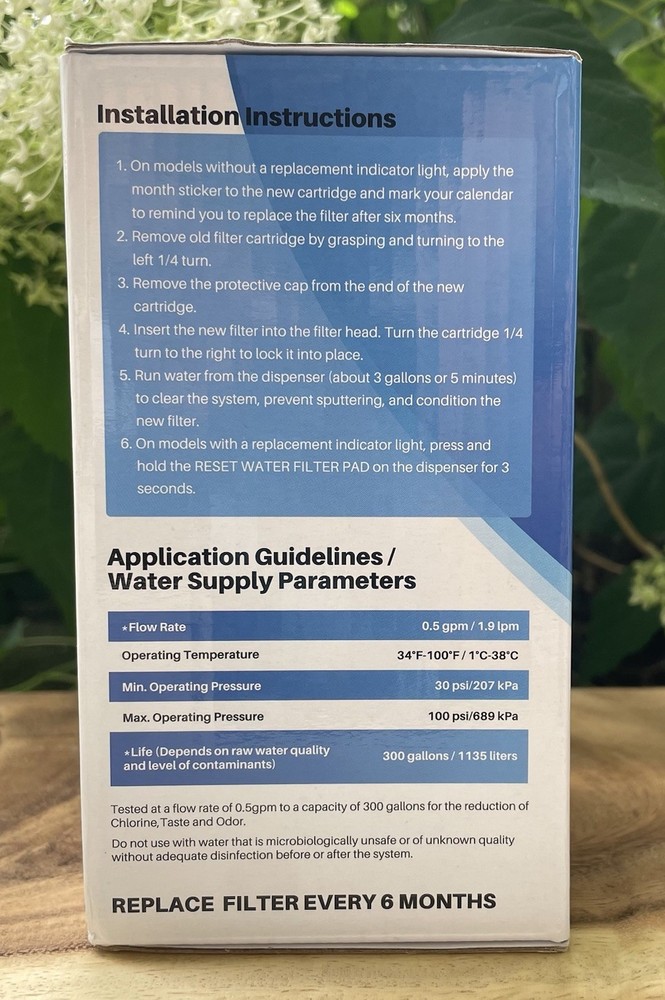 Water Filter Refrigerator Replacement RWF1100A Ice Pure New