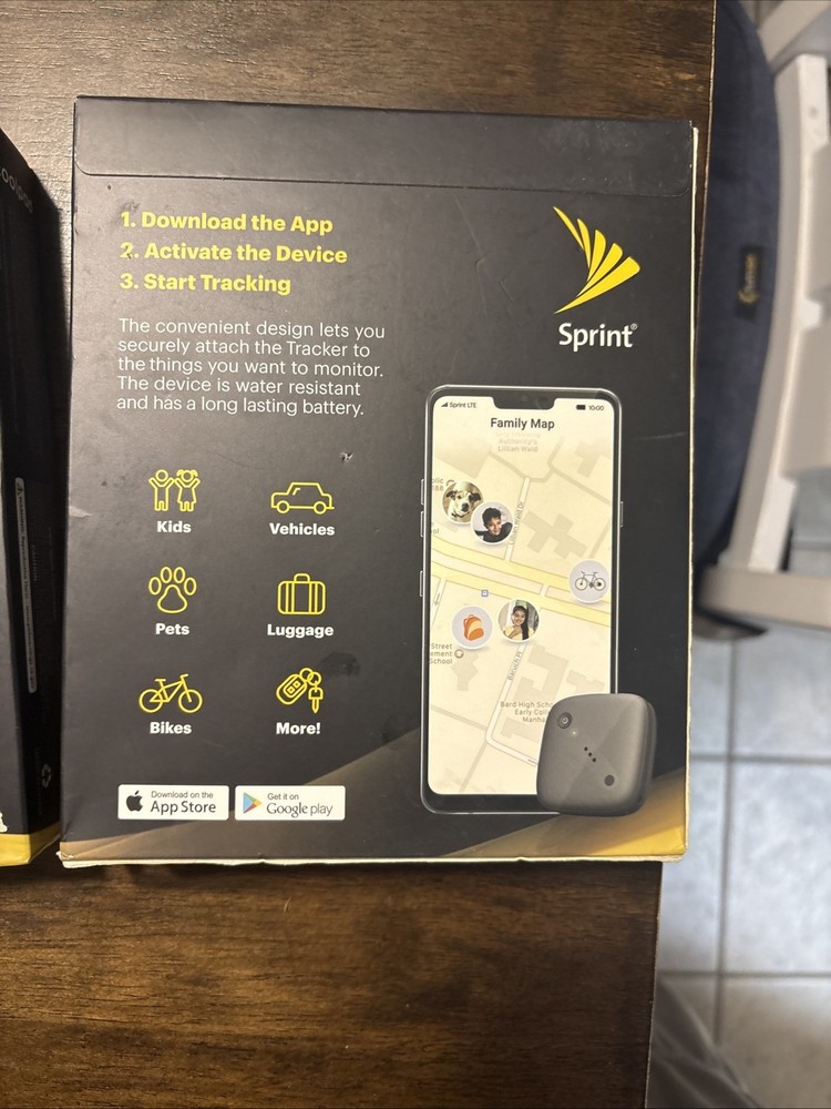 2 Sprint Tracker Safe & Found GPS Tracker Apple Android Compatible New/Sealed.