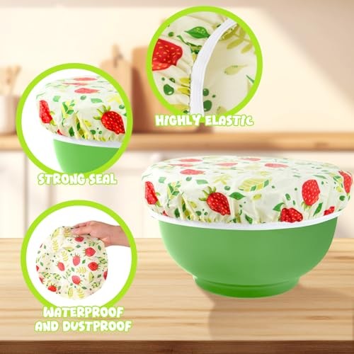 4-Pack Reusable Beeswax Bowl Covers with Fruit Pattern, Fruit 1-Beeswax