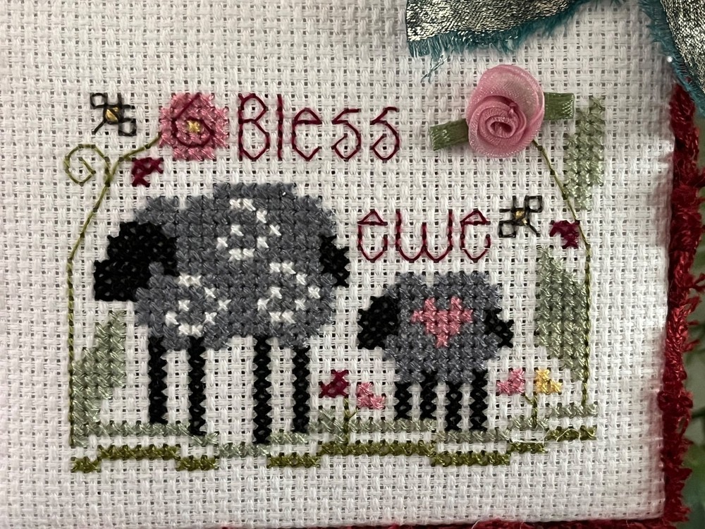 Shepherd's Bush BLESS EWE Completed Cross Stitch Ornament