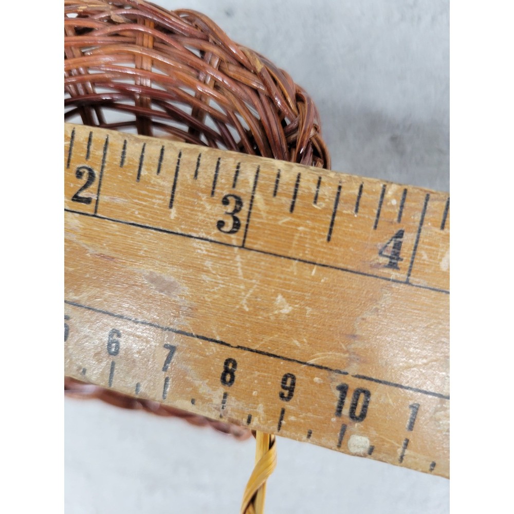 Mini Wicker Basket Decorative Handle Small Rattan Weave Accent