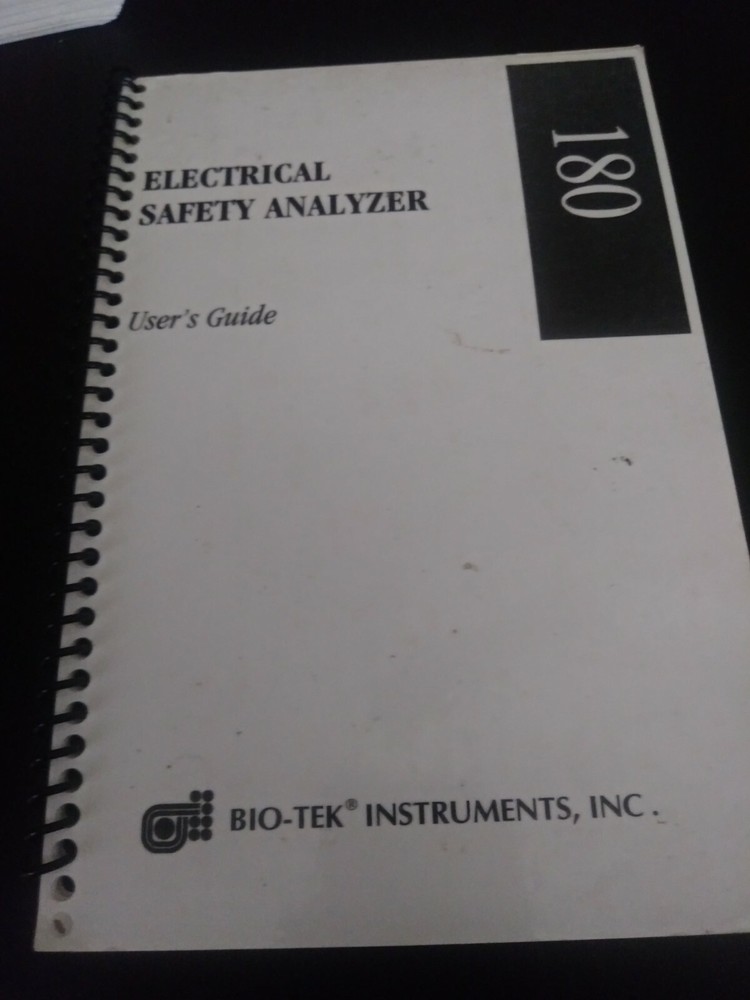 Bio-Tek 180 ESA Electrical Safety Analyzer  User Guide