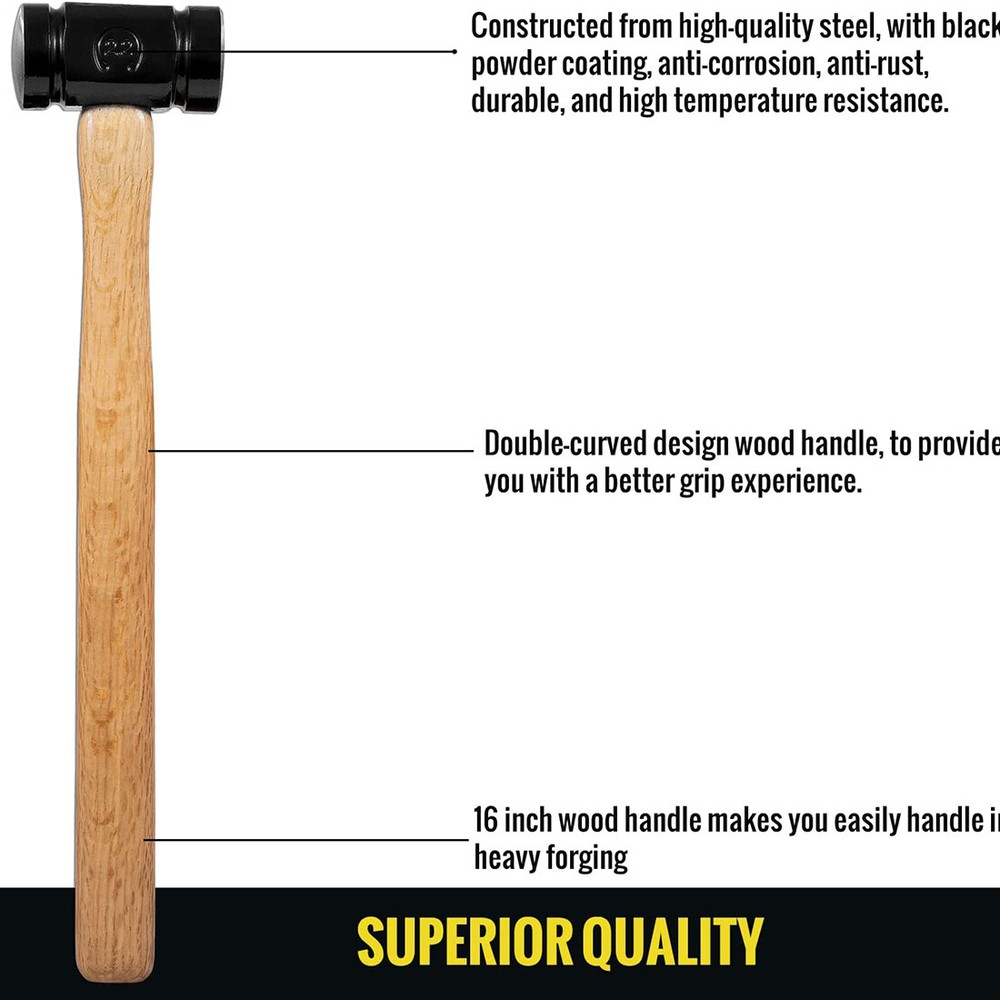 61B 36 OZ Blacksmith Farrier Rounding Hammer Tool For Blacksmithing Forging