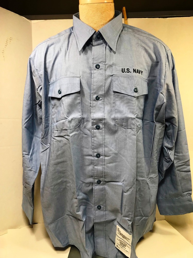 NAVY UTILITY WORK SHIRT, 2X New Condition